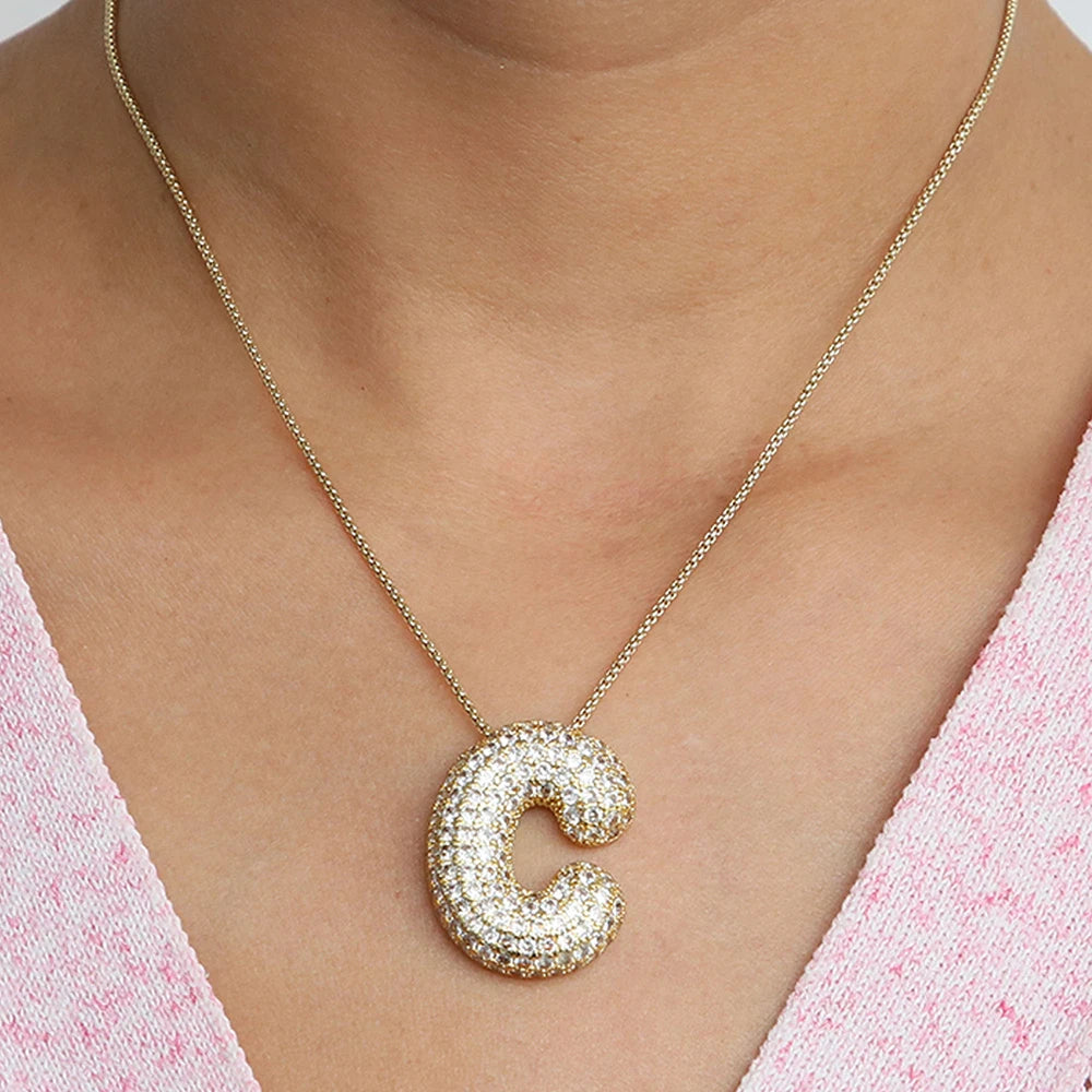 Sparkly Bubble A-Z Necklace