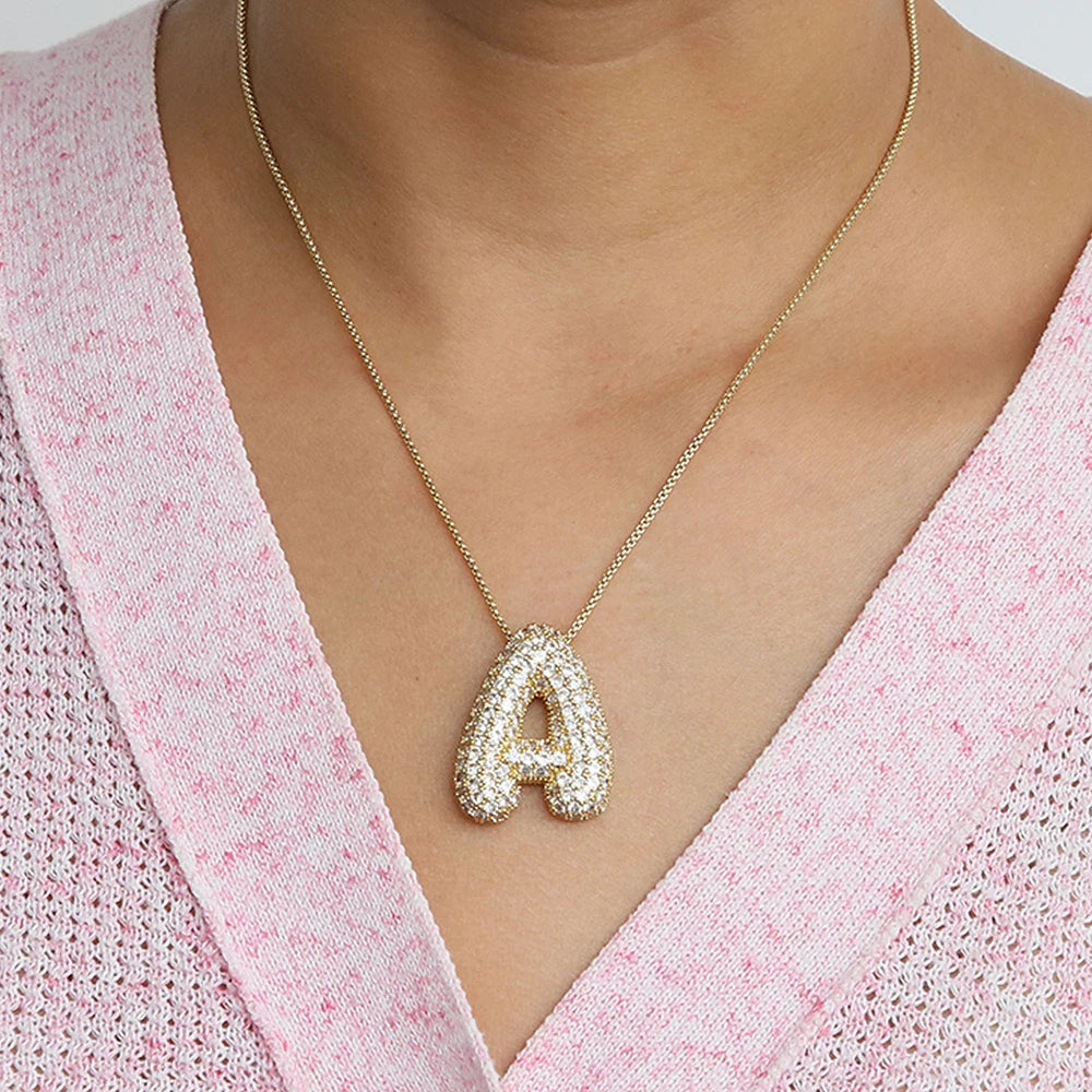 Sparkly Bubble A-Z Necklace